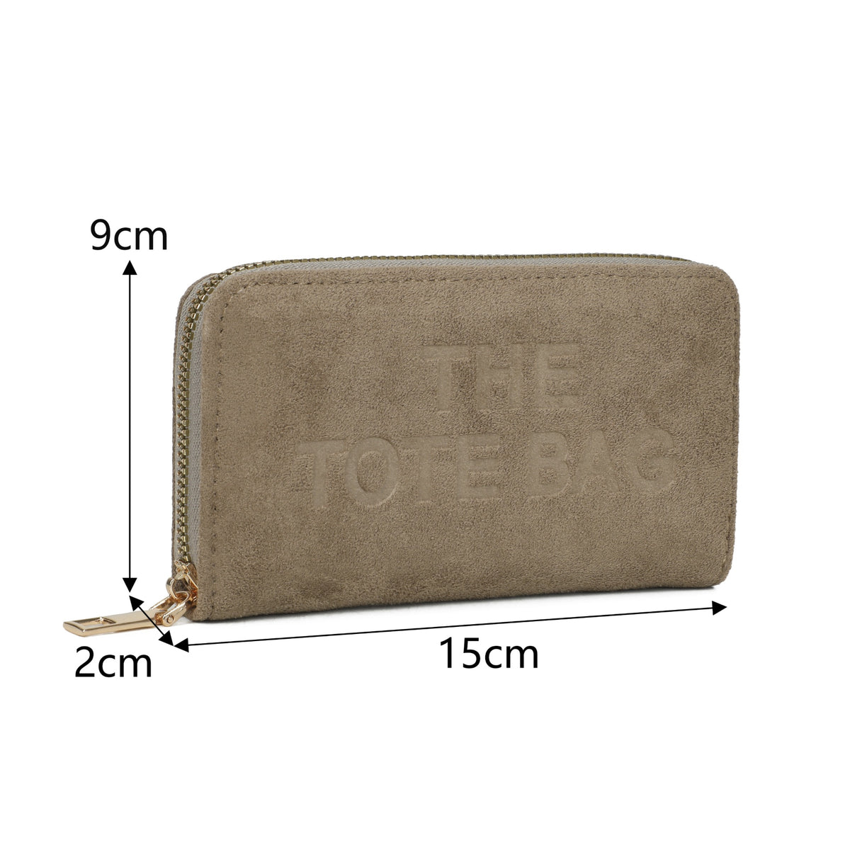 Harper™ – Suede-Effect Zip-Around Wallet with Embossed Slogan