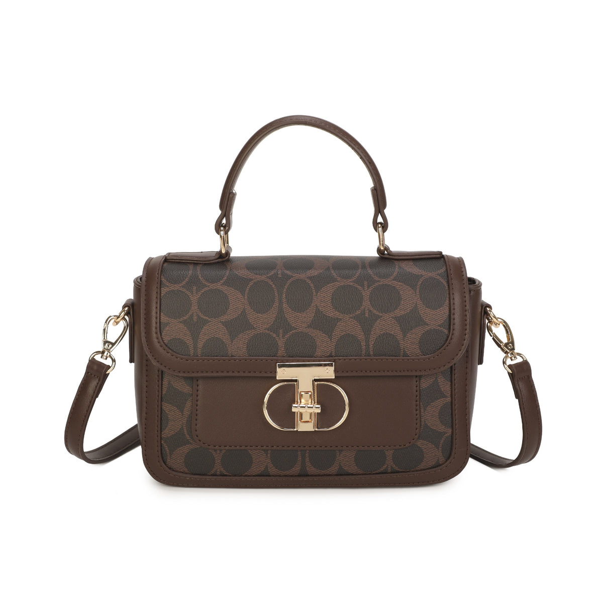 Vivienne™ – Structured Top Handle Bag with Turn-Lock Closure