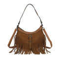 Serelle™ – Suede-Look Fringe Shoulder & Crossbody Bag