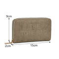 Harper™ – Suede-Effect Zip-Around Wallet with Embossed Slogan