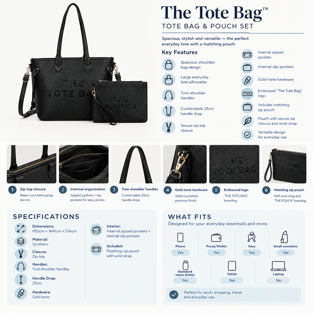 Nova Shoulder Bag with Matching Pouch