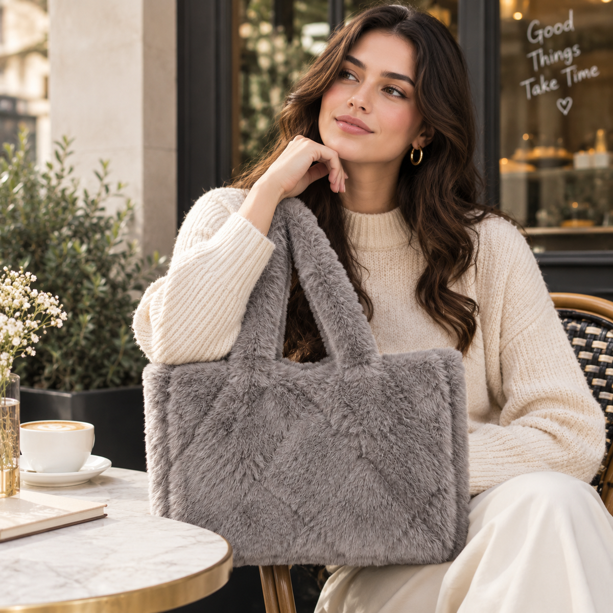 Lunara Fluffy Oversized Tote Bag