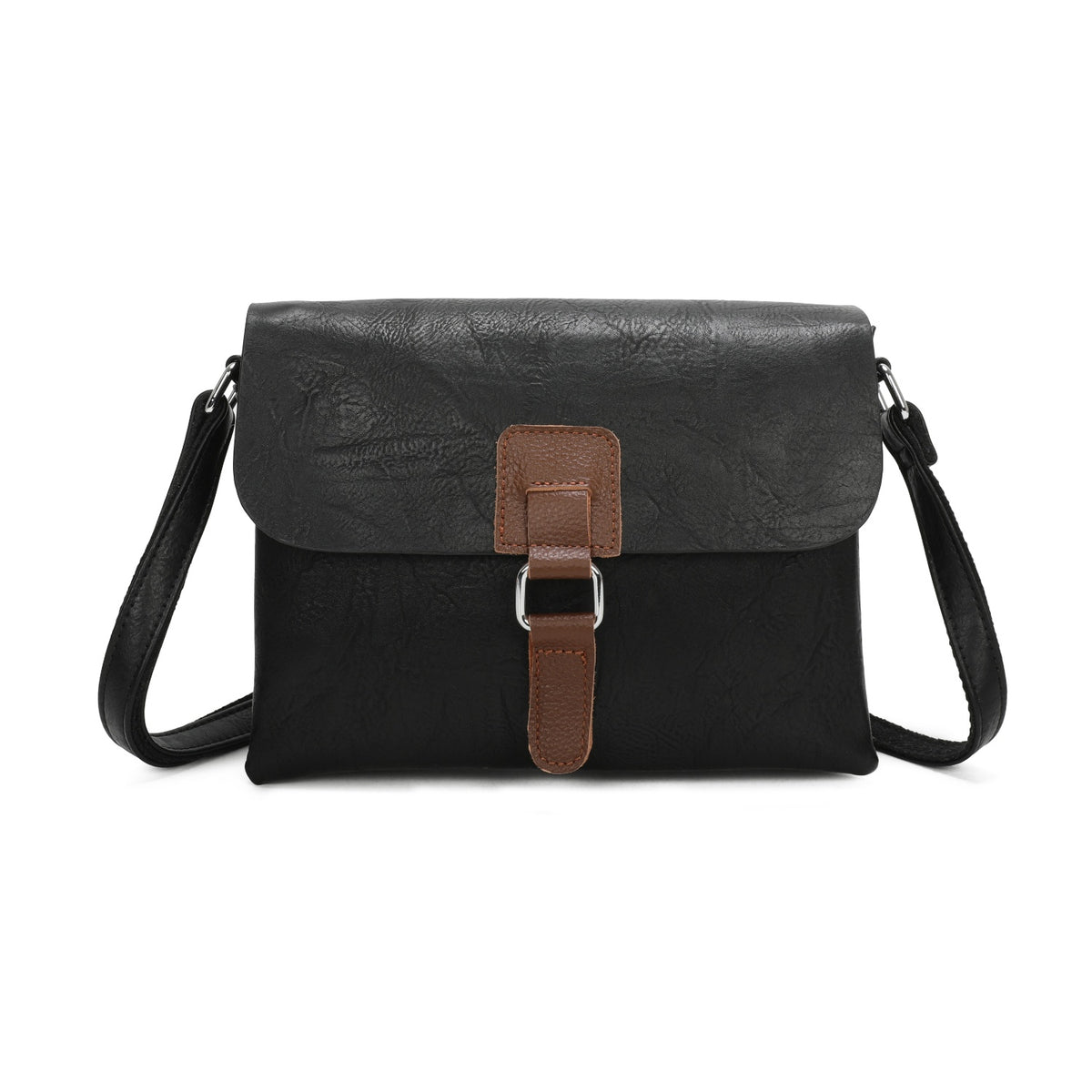 Mirelle" – Classic Buckle Flap Crossbody Bag